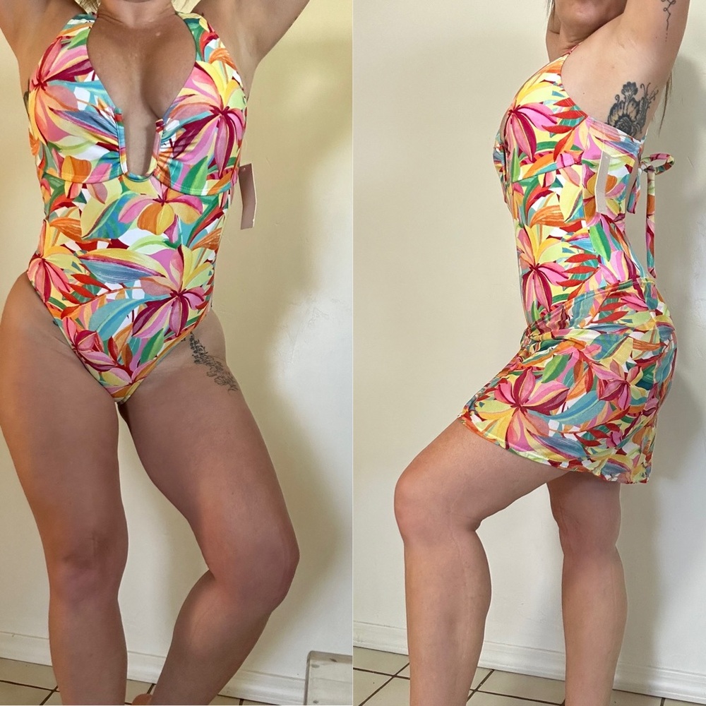 DORINA Floral Swimsuit and sarong wrap set